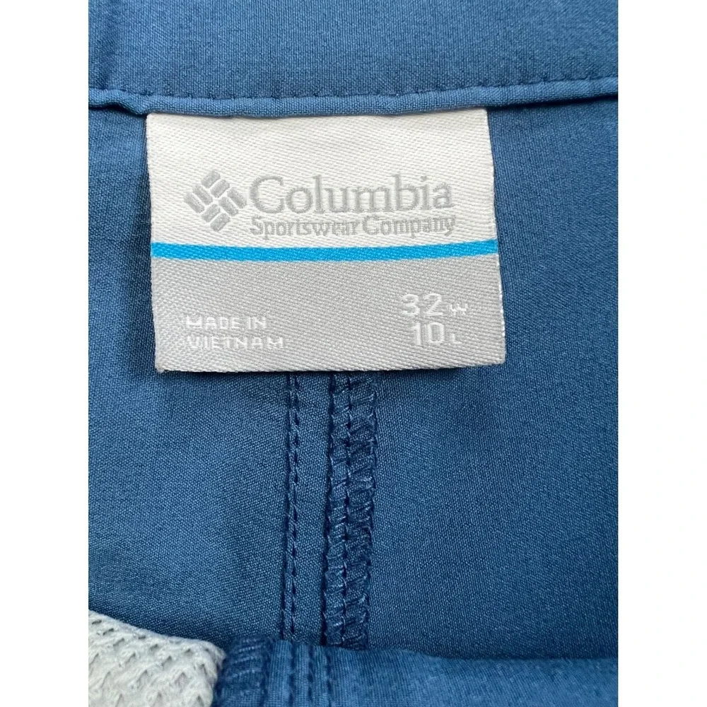 Columbia‎ PFG Fishing Shorts Mens 32 Blue Omni-Shield Performance Cargo 10L